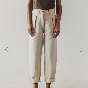 Mara Hoffman Cream High-Waisted Pants